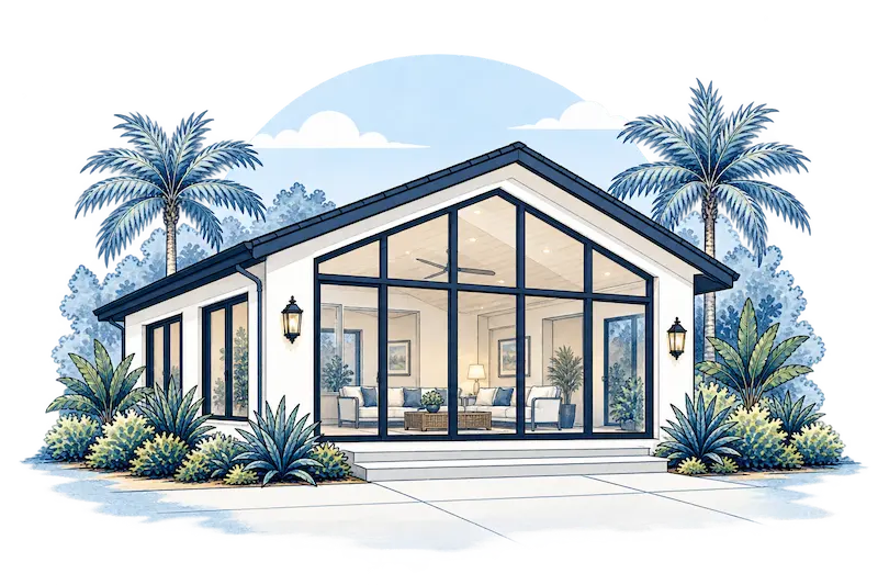 Watercolor Modern Sunroom Addition